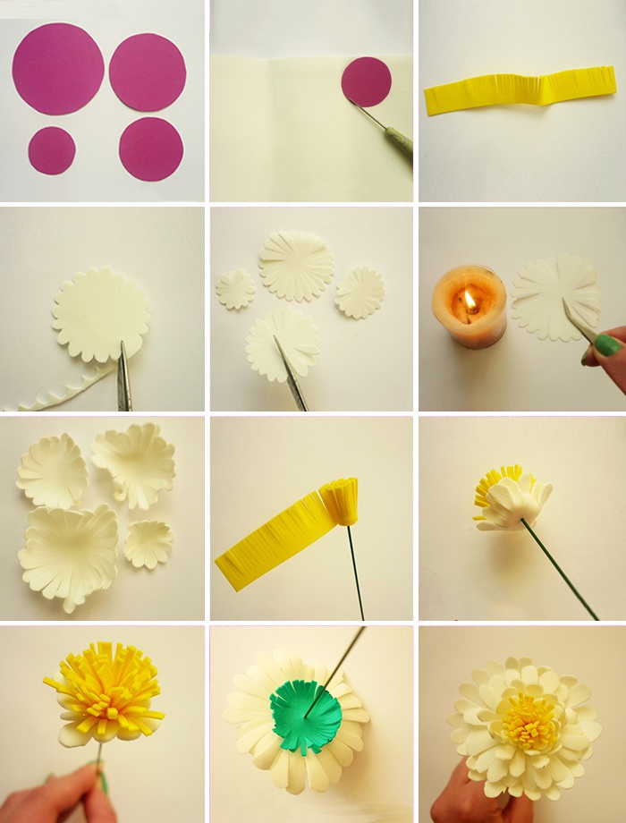 topiary 패턴에 대 한 Foamiran 꽃입니다. Foamiran 튤립입니다. 릴리 거품에서.